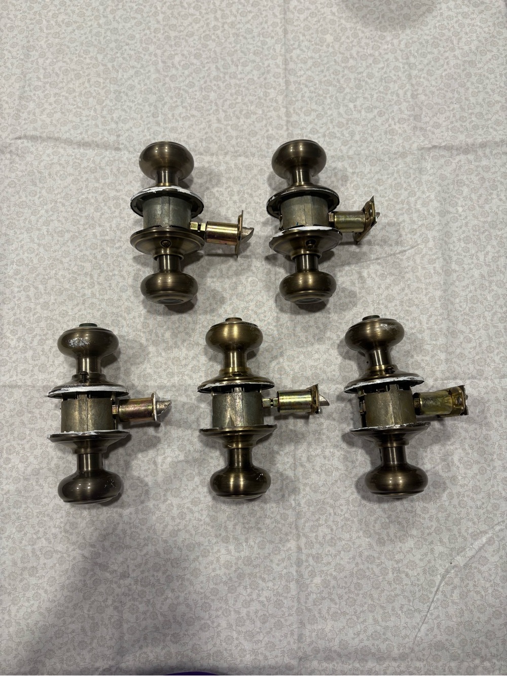 Calzibeno Antique Bronze Round Interior Door Knobs 5-Pack w/ Screws Manuals